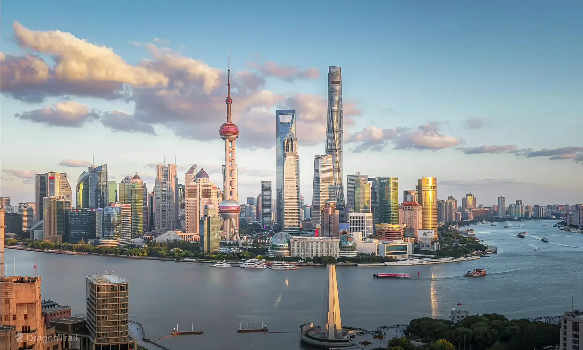 Shanghai Pudong skyline from the Bund.